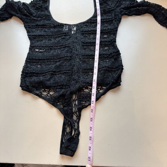 Cinq A Sept Marla Sheer Silk Black Lace $195 Bodysuit Women’s Size Small - Picture 11 of 15